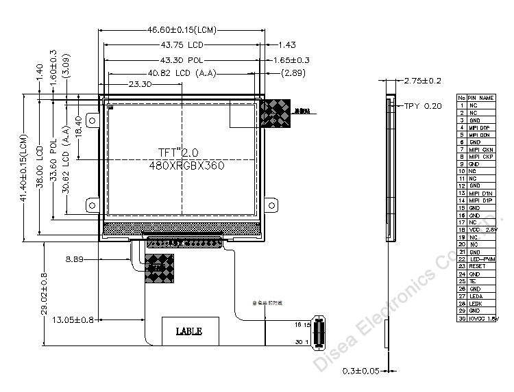 ZW-T020HCSA-01 ouline drawing