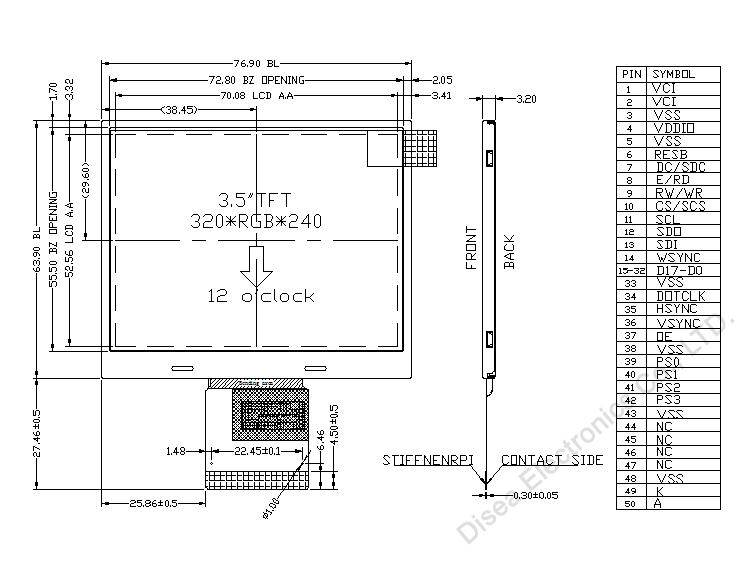 ZW-T035GLS-02 outline drawing