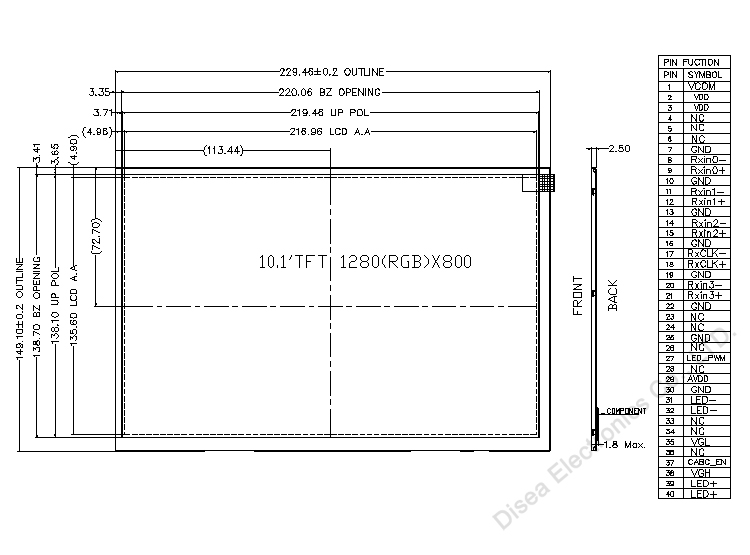 ZW-T101QIH-04 outline drawing