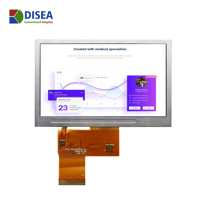 4.3 inch 480*272 1000 cd/m² High Brightness LCD Module