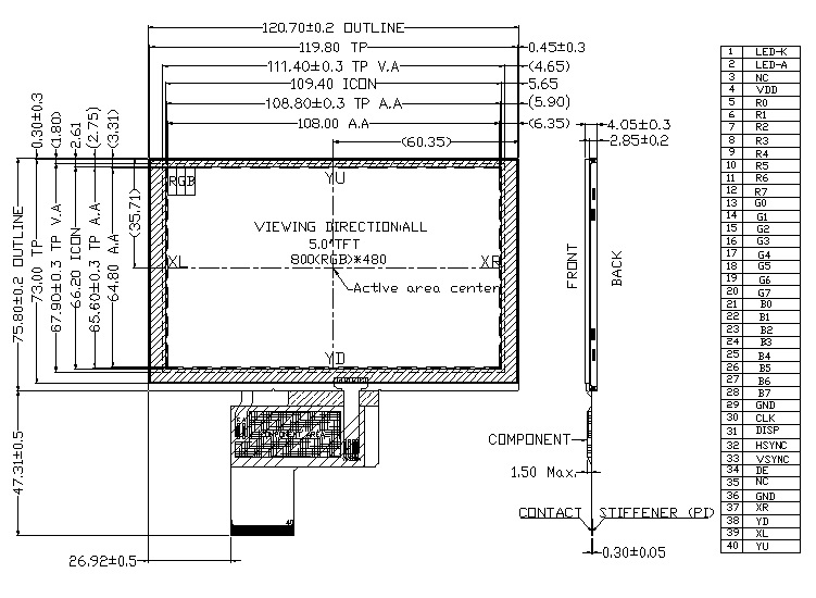 ZW-T050BWSA-02P outline drawing