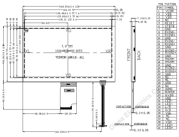 ZW-T070BAHA-09P outline drawing