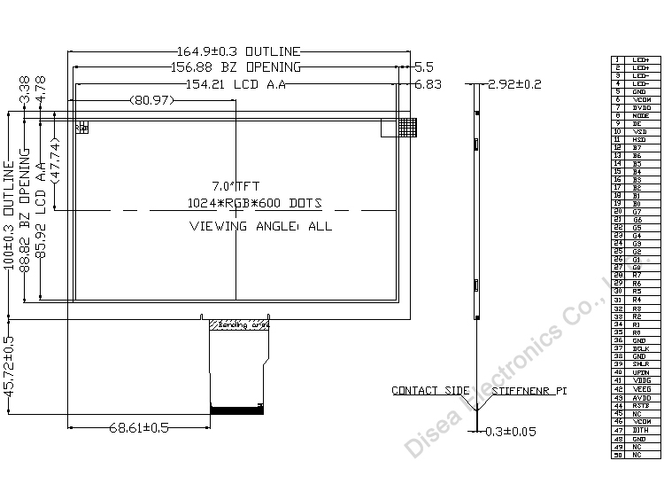 ZW-T070BAHA-43 outline drawing