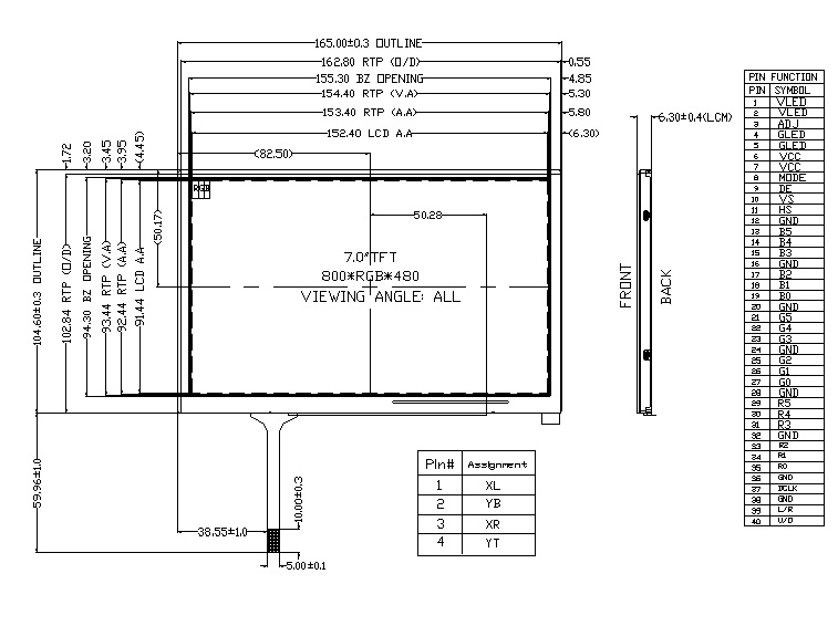 ZW-T070JWHA-02P outline drawing