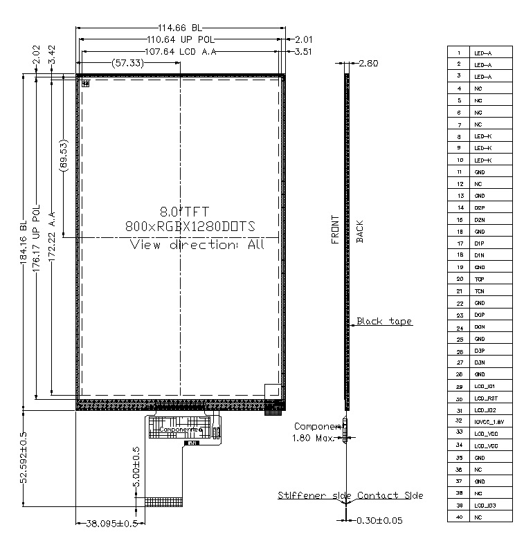 ZW-T080BYE-02 outline drawing