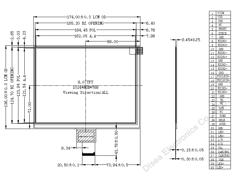 ZW-T080QXH-02 outline drawing