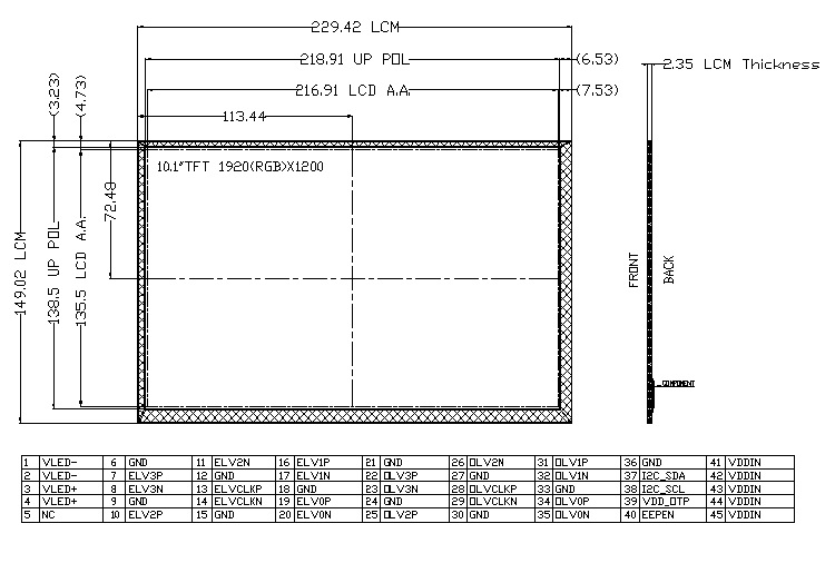 ZW-T101BFH-01 outline drawing